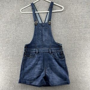 Diesel Jampet Shortalls Women Bib Shorts Denim Size XXS Blue Casual